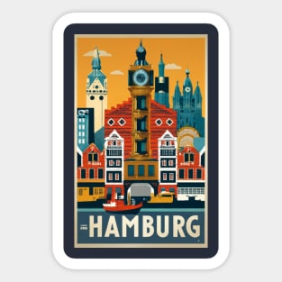 A Vintage Travel Art of Hamburg - Germany Sticker